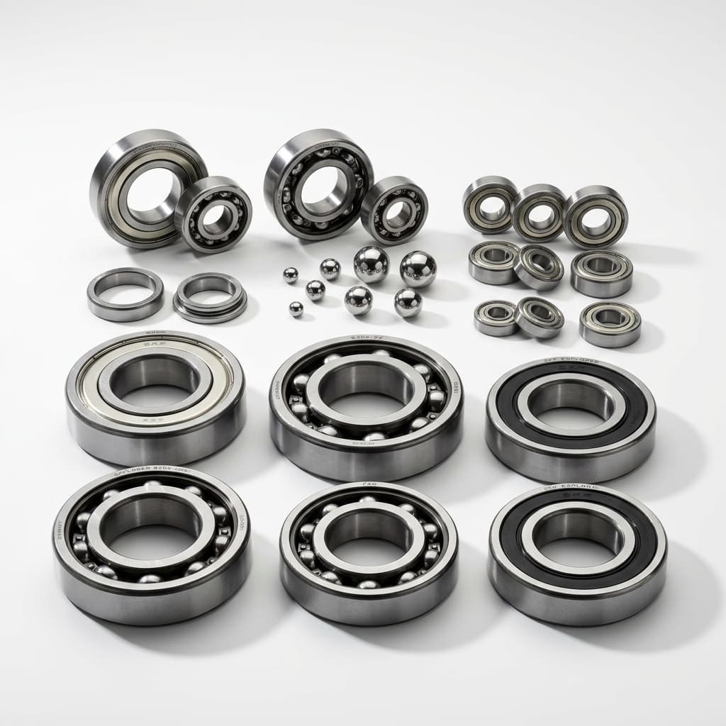 Precision ball bearings for industrial machinery.