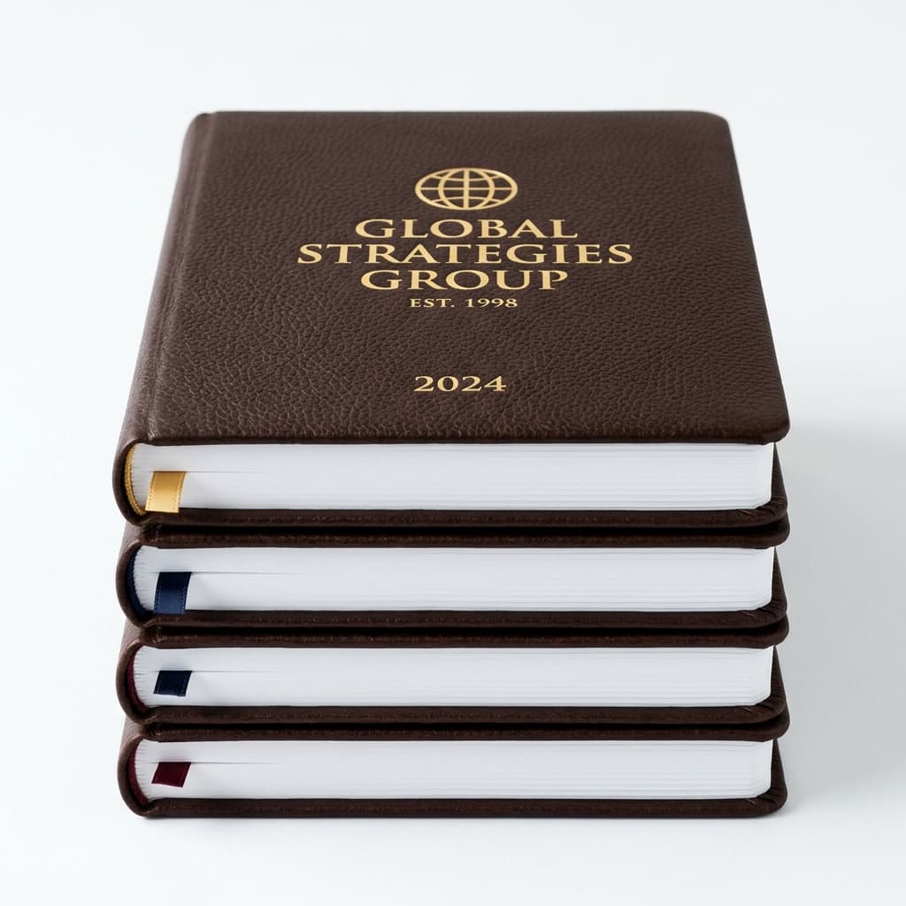Bespoke executive diaries with corporate branding.