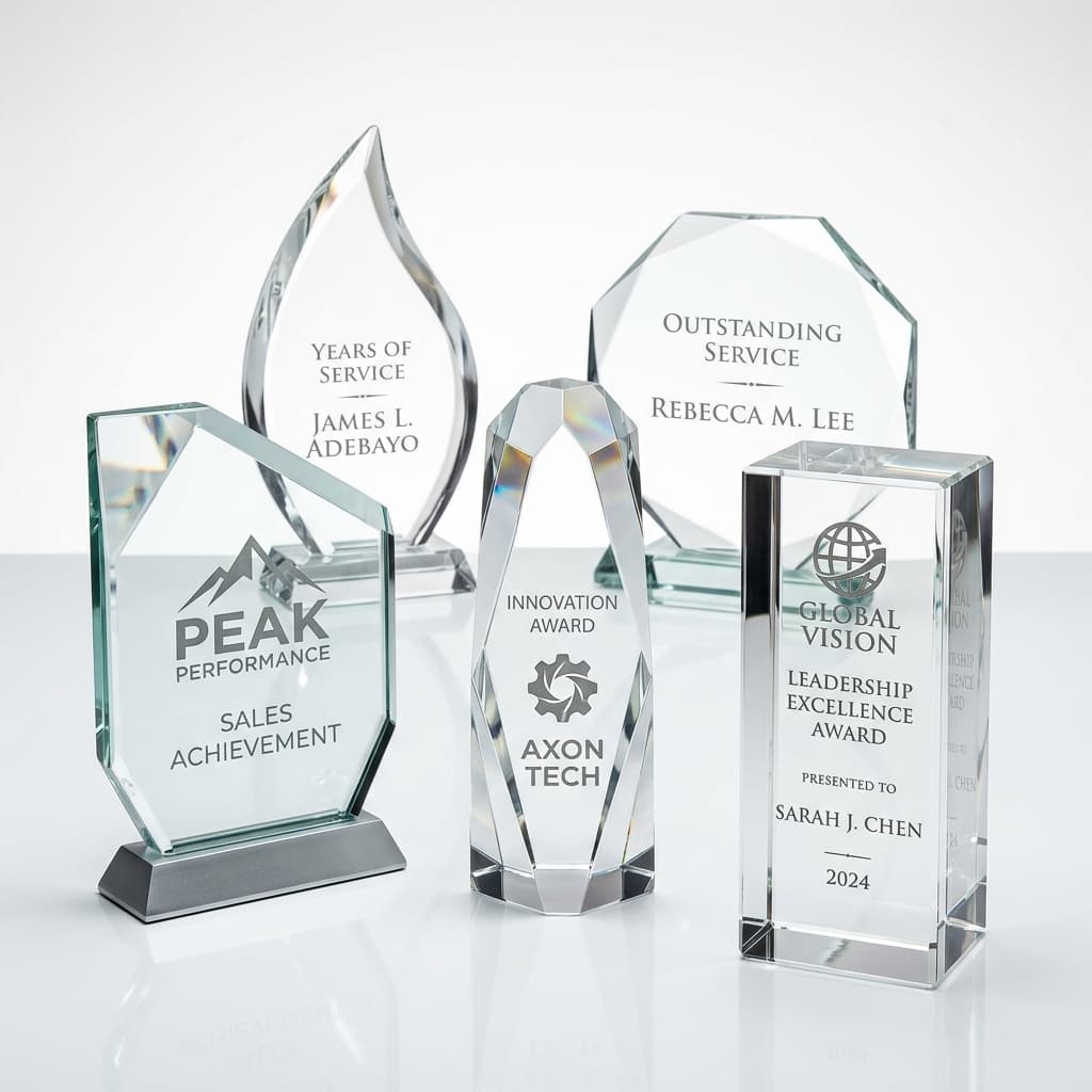 Customized corporate trophies and awards.