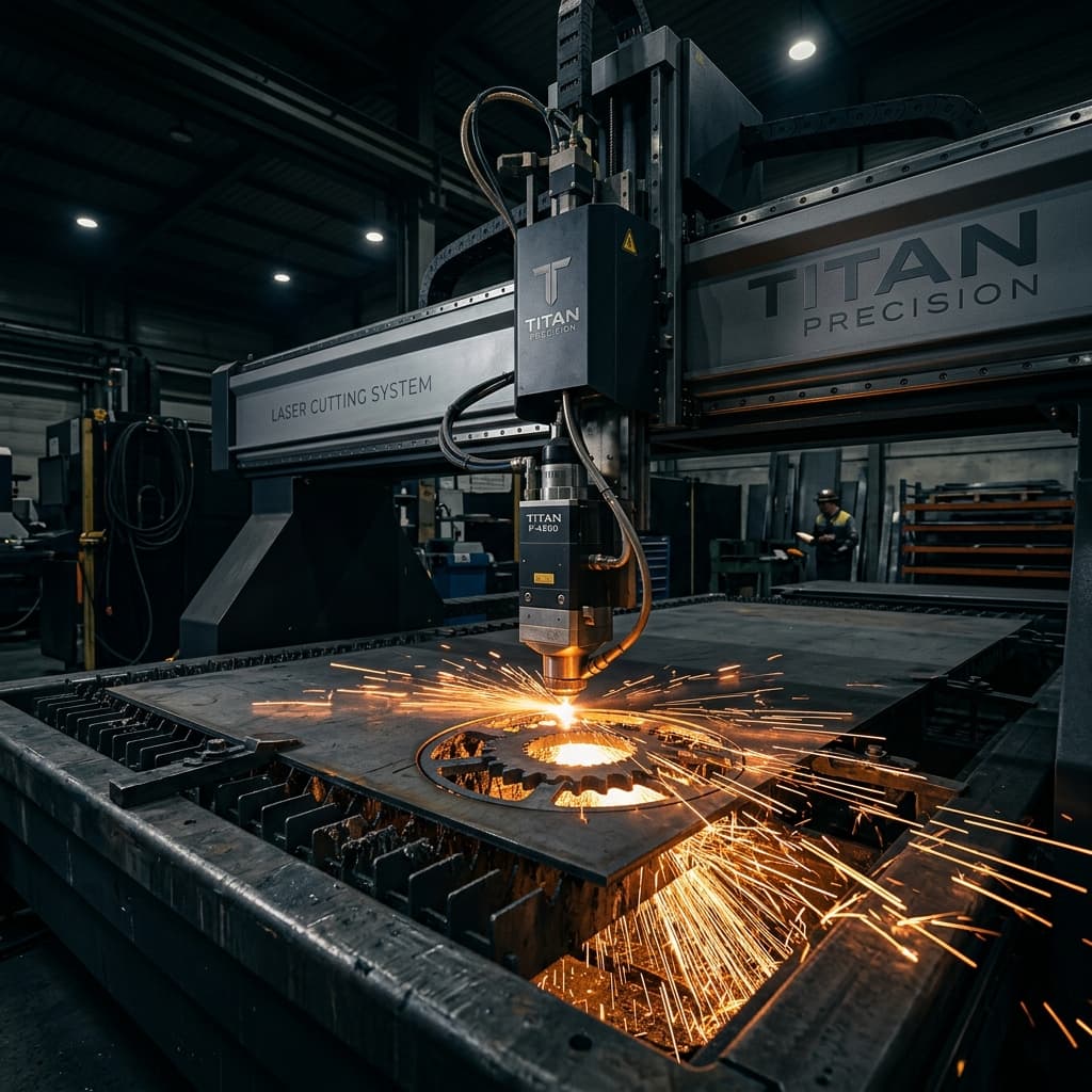 High-power laser cutting machines for precision plate fabrication.