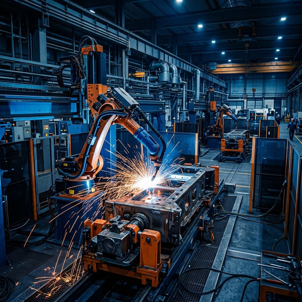 Advanced robotic welding station for consistent industrial welds.