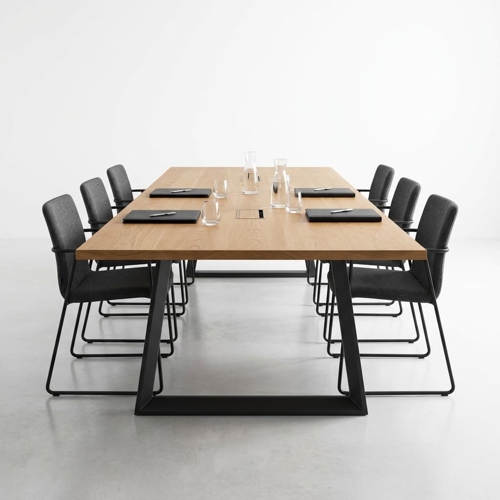 Modern boardroom tables for high-end corporate meetings.