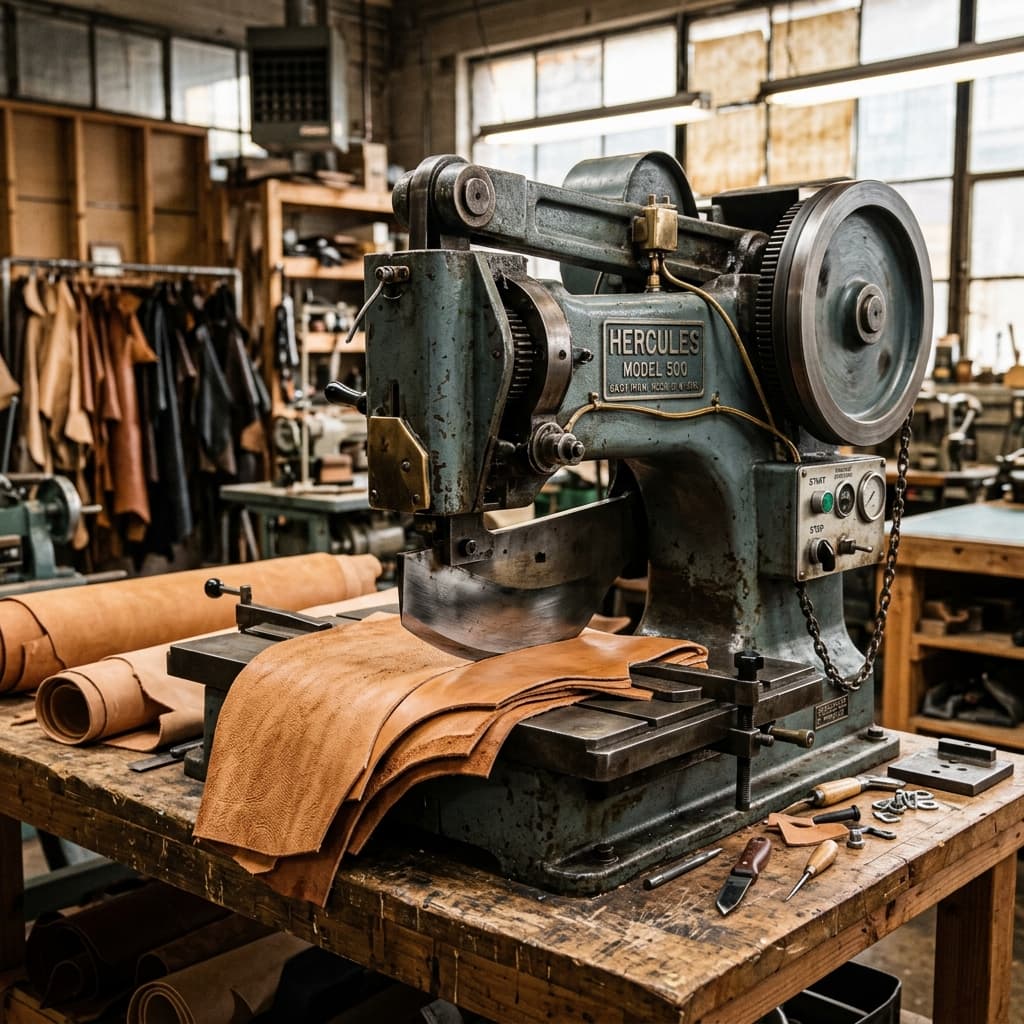 Specialized leather cutting equipment for shoe industries.