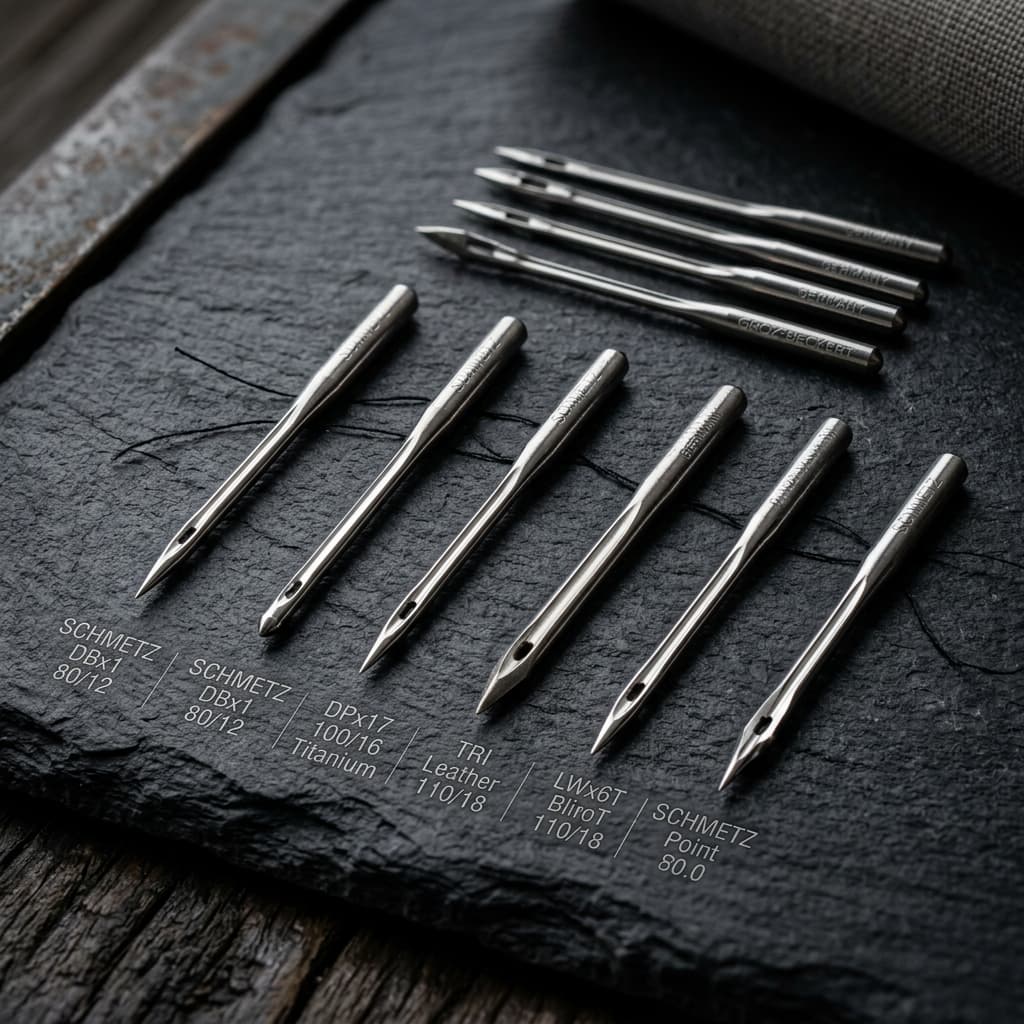 Precision industrial sewing needles for textile units.