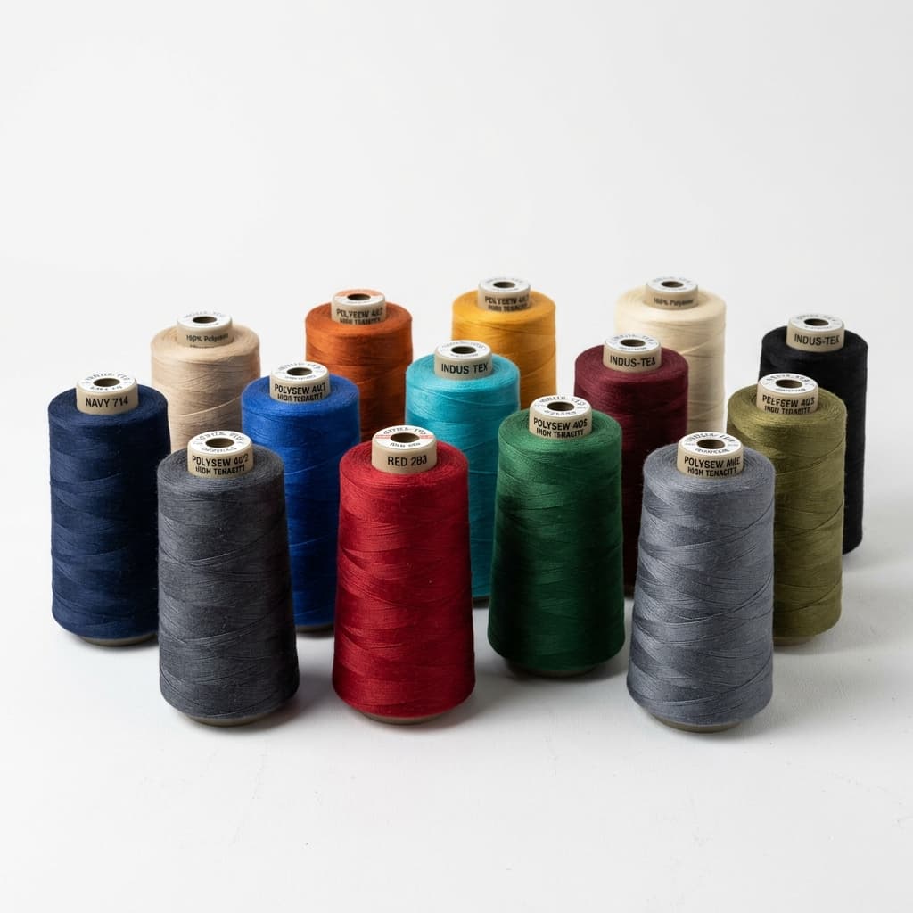 High-strength industrial sewing threads for manufacturing.