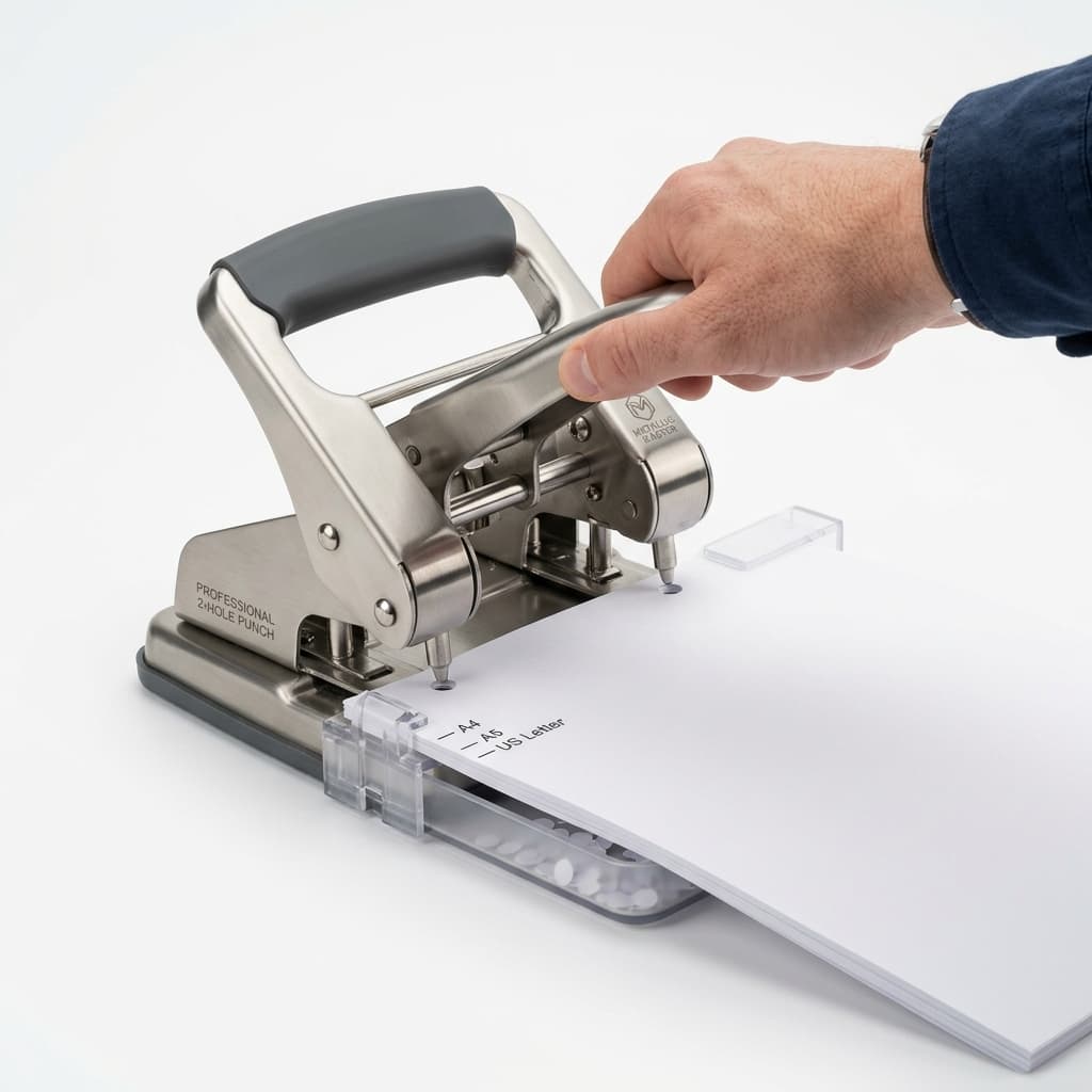 Heavy-duty paper punching kit from a stationery supplier Chennai.