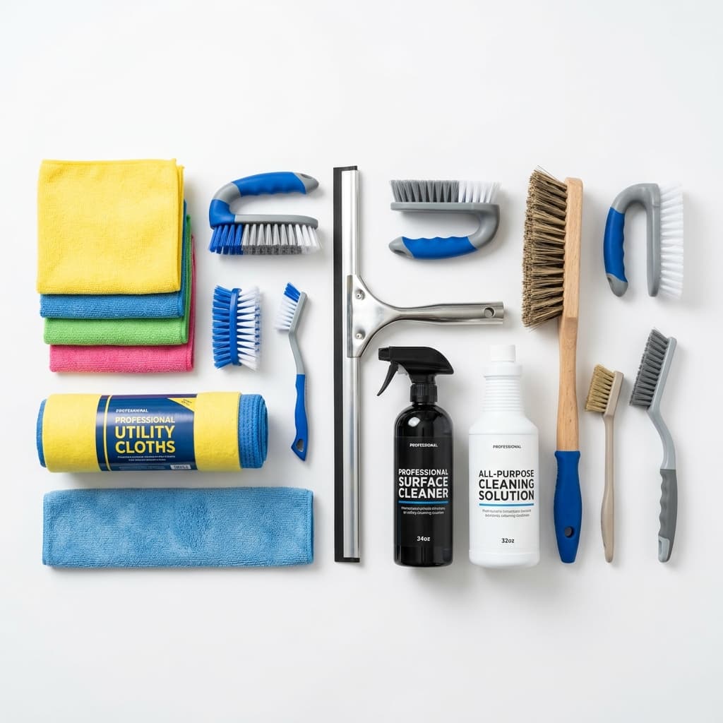 Durable floor scrubbing brushes and wipers from a housekeeping material supplier in Chennai.