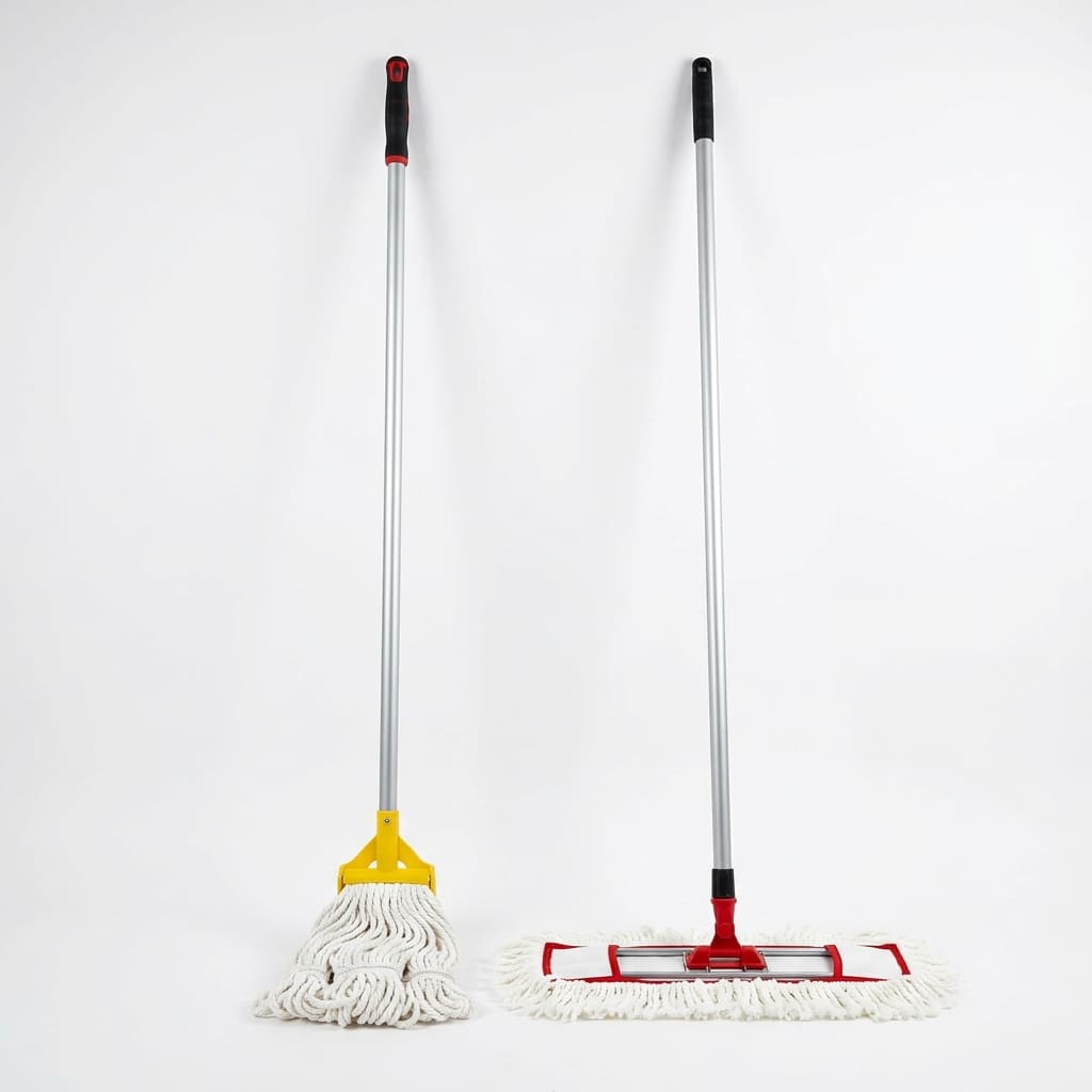 Heavy-duty wet and dry floor mops from a housekeeping material supplier in Chennai.
