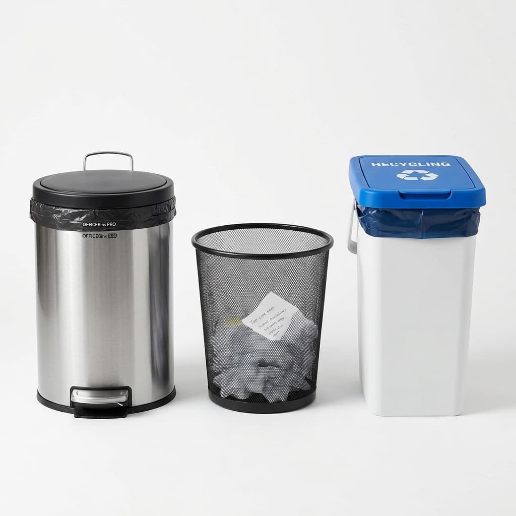 Professional waste management bins from a housekeeping material supplier in Chennai.