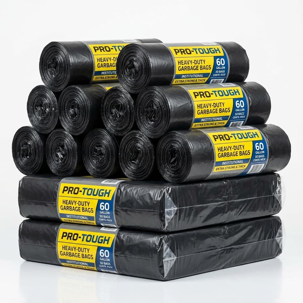 Sturdy landfill garbage bags from a housekeeping material supplier in Chennai.