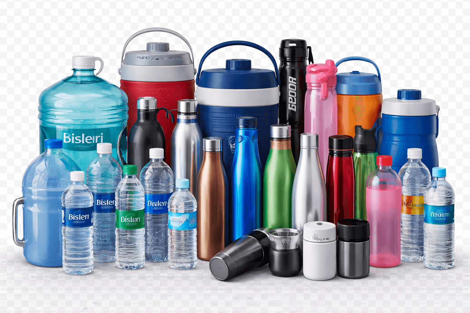 Bulk office water bottle supplies for corporate events.